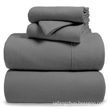 super soft microfiber plush fleece bed sheet